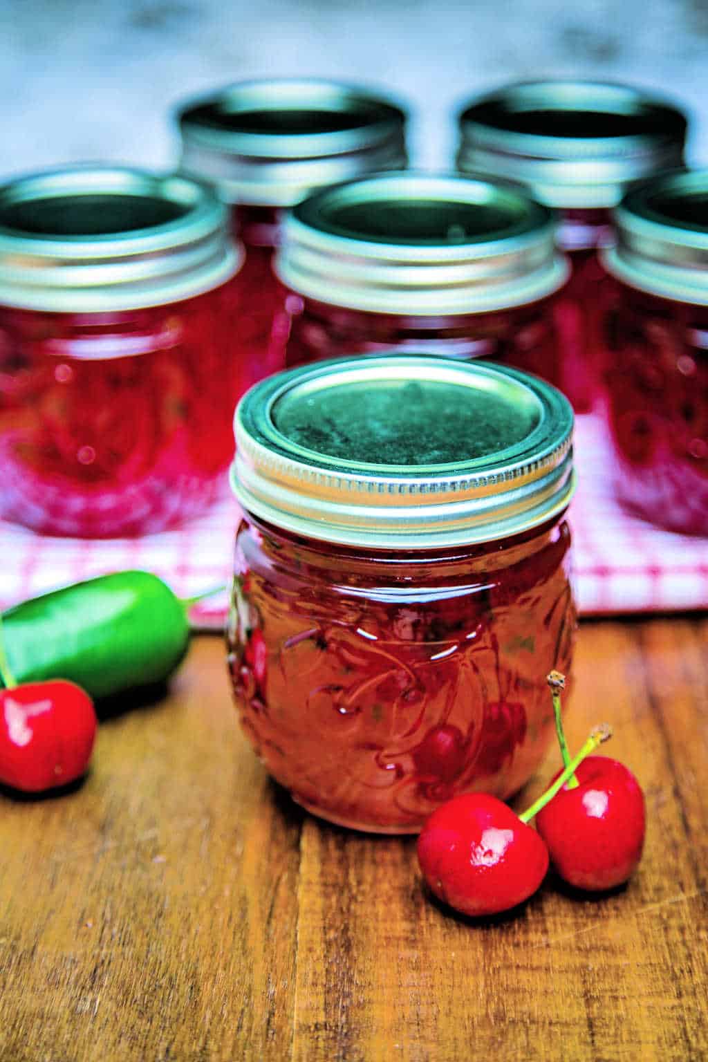 hot cherry pepper jelly in jars