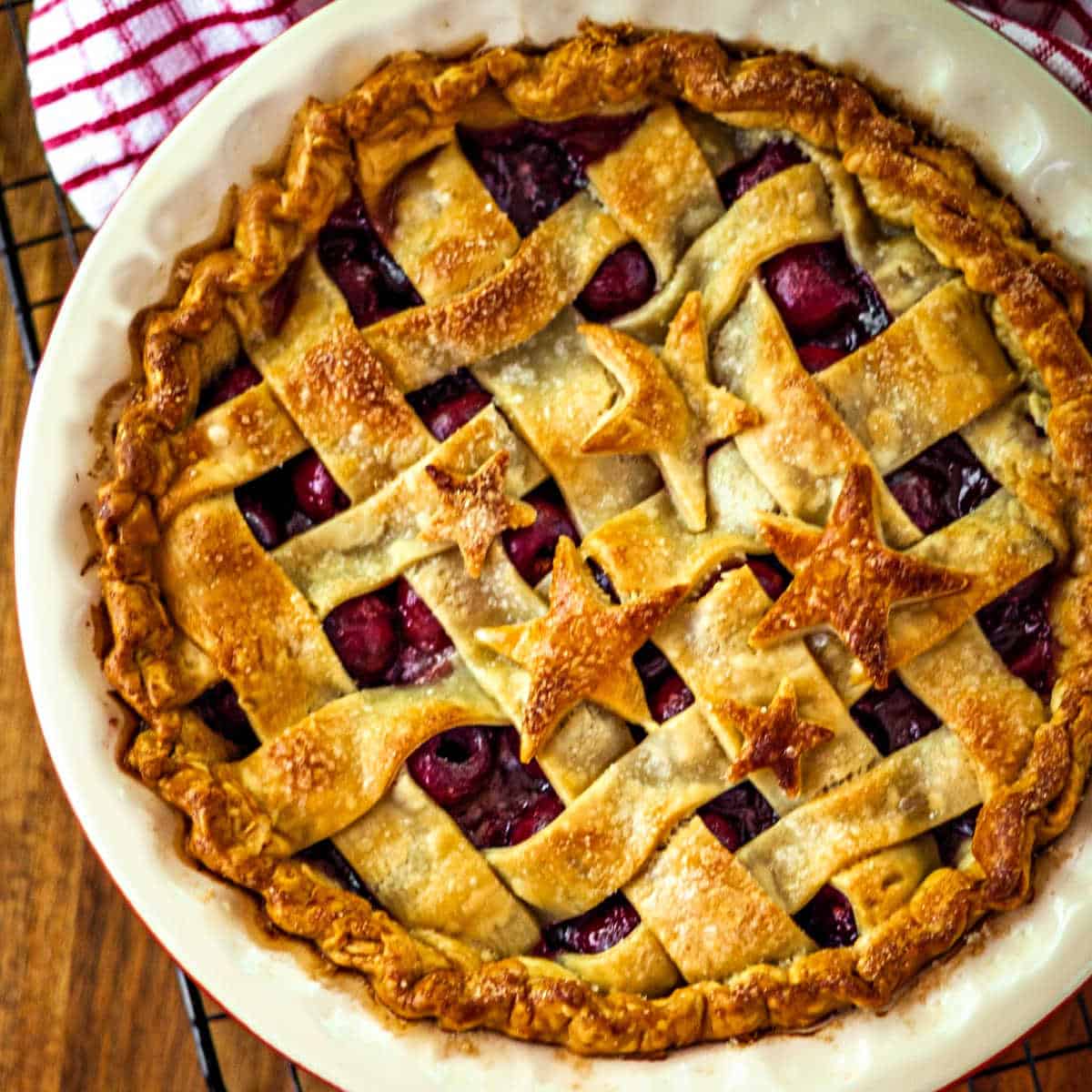5-Star Cherry Pie with a lattice crust