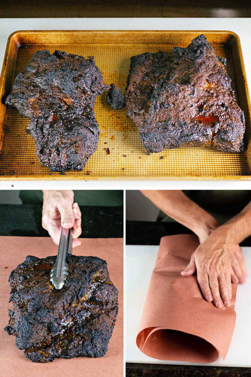 wrapping a beef brisket in butcher paper