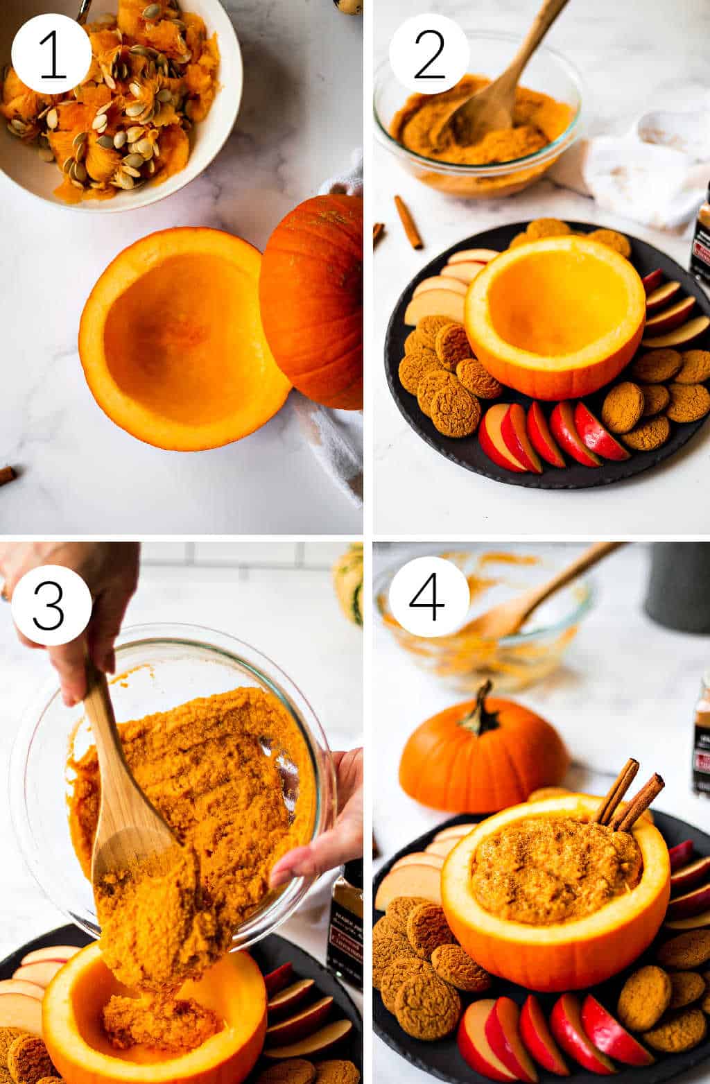 process for making a pumpkin bowl from a real pumpkin