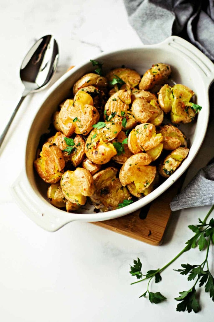 Lemon Garlic Smashed Potatoes - Life, Love, and Good Food