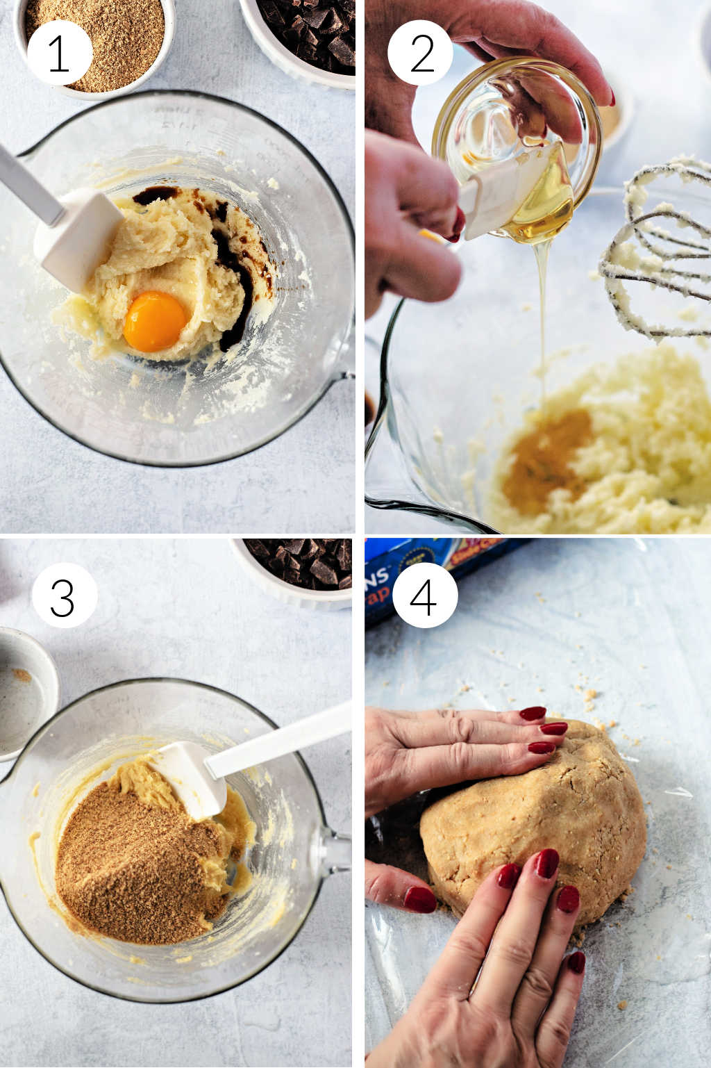 chocolate marshmallow cookie dough making process steps