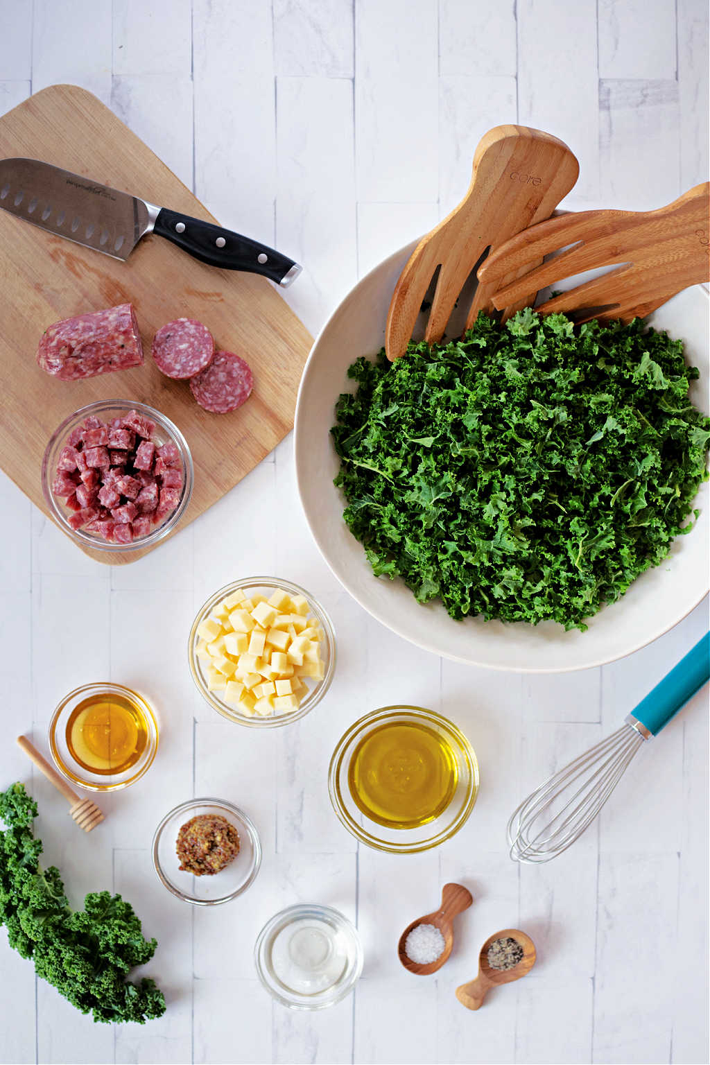 ingredients for chopped kale salad