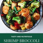 Shrimp Broccoli Stir Fry in a bowl on a table