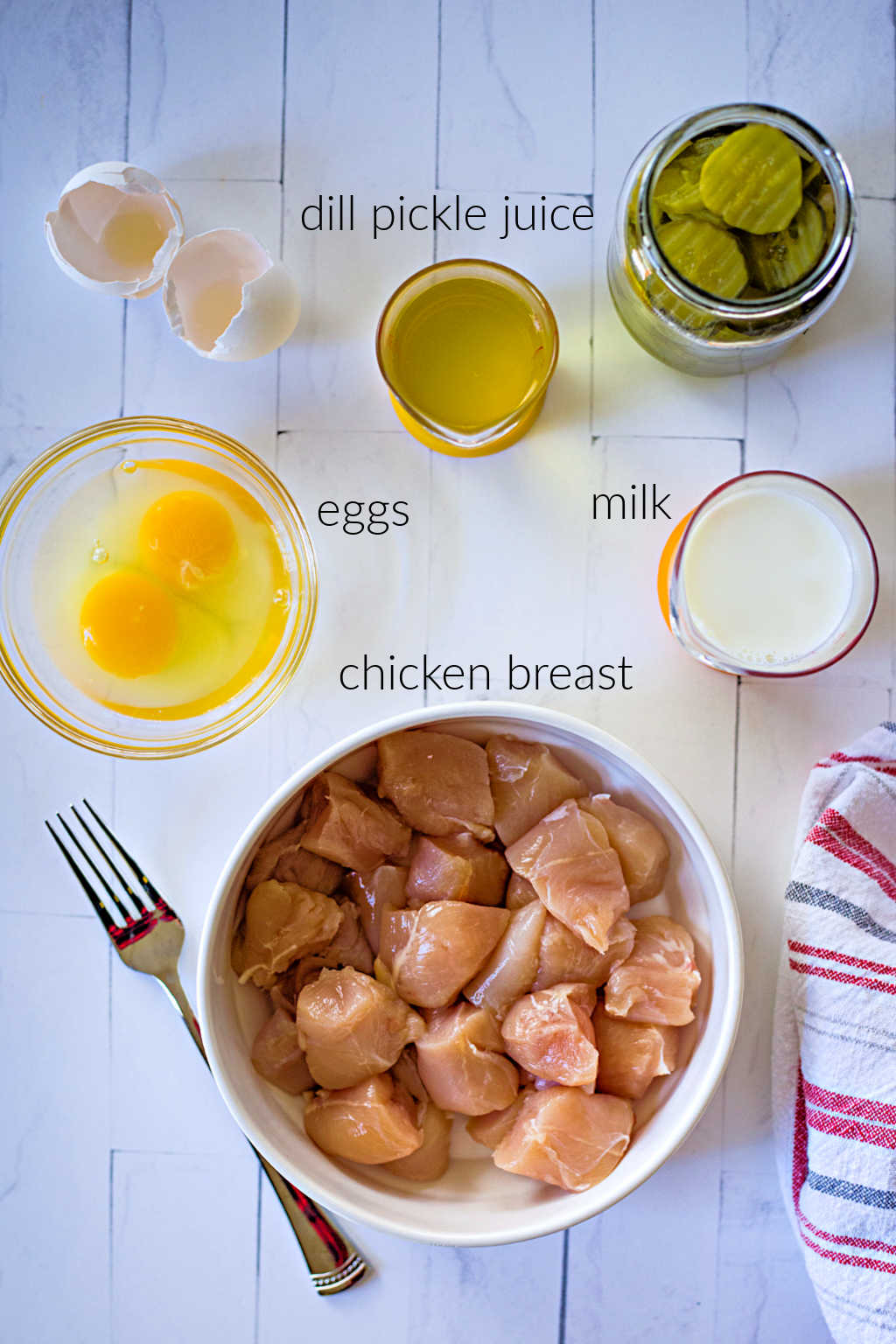 ingredients for Chick-fil-A Chicken Nuggets on a table