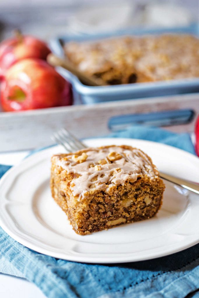 Apple Walnut Cake with Cinnamon Glaze - Life, Love, and Good Food