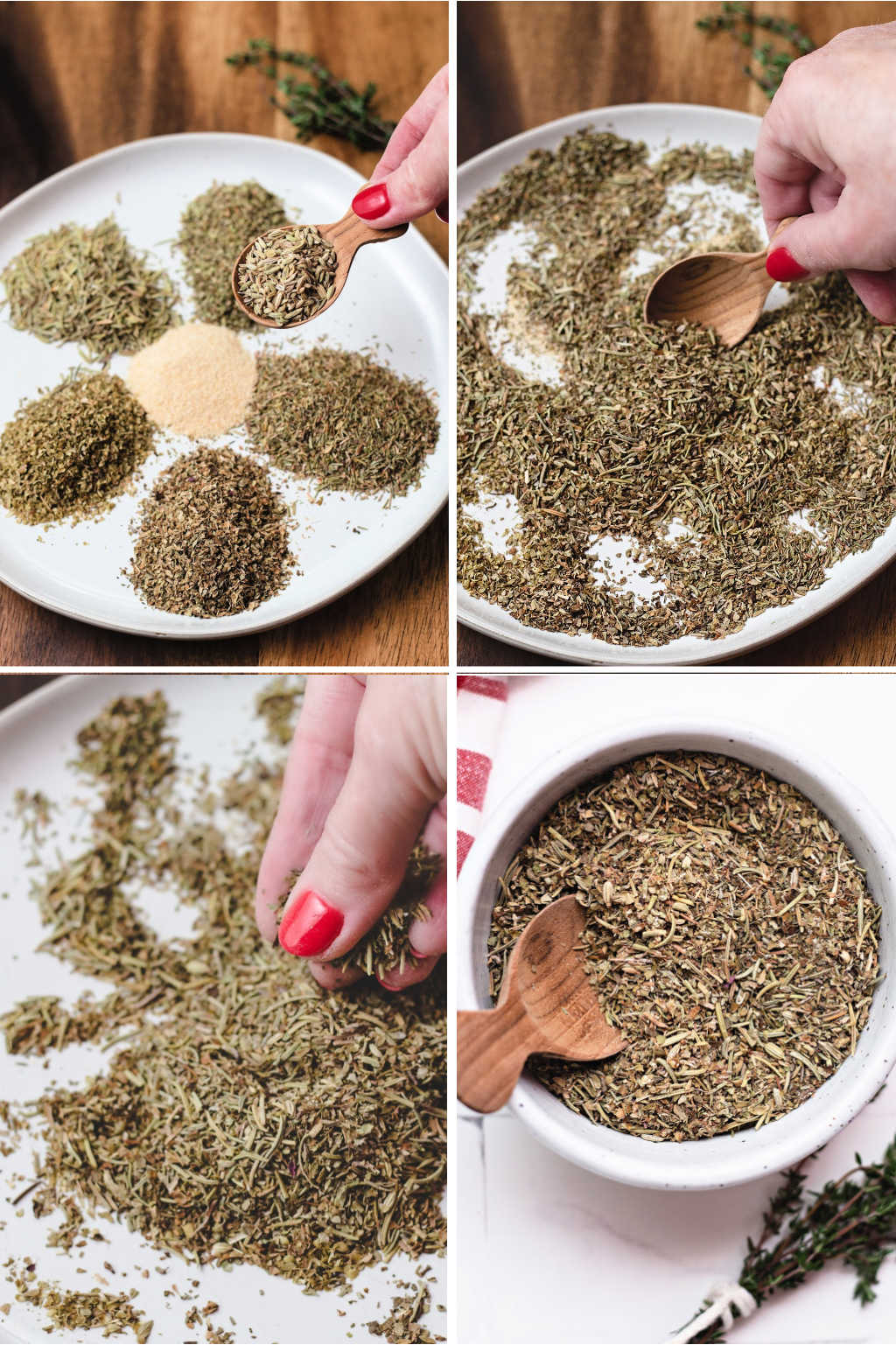 process steps for blending italian seasoning substitute.