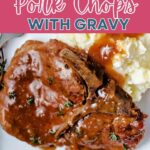 Instant Pot Pork Chops in a serving dish.