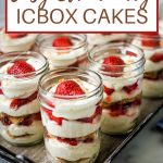 Strawberry Icebox Cake in mason jars.