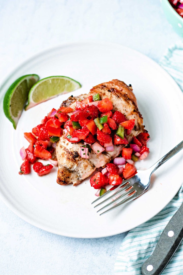 Grilled Chicken Breast with Strawberry Salsa - Life, Love, and Good Food