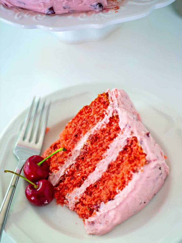 Cherry Cake with Buttercream Frosting