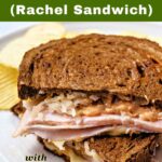 Turkey Reuben image with text overlay.
