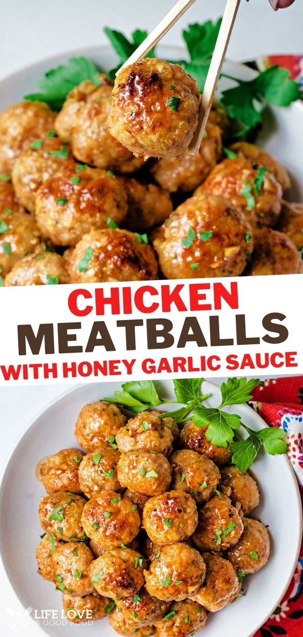 Chicken Meatballs with Honey Garlic Sauce - Life, Love, and Good Food