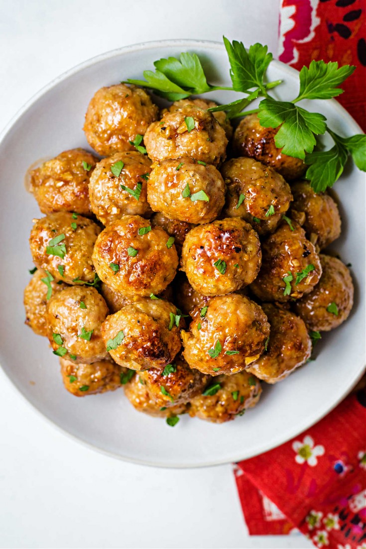 Chicken Meatballs with Honey Garlic Sauce - Life, Love, and Good Food