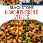 Hibachi Chicken and vegetables on a platter.