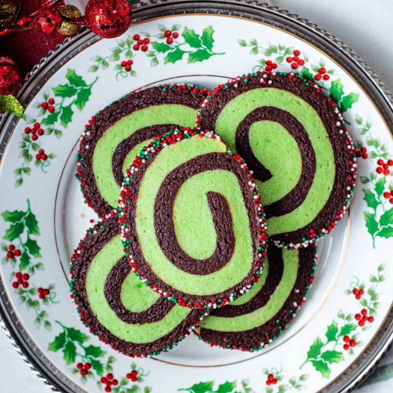 Chocolate Christmas Pinwheel Cookies