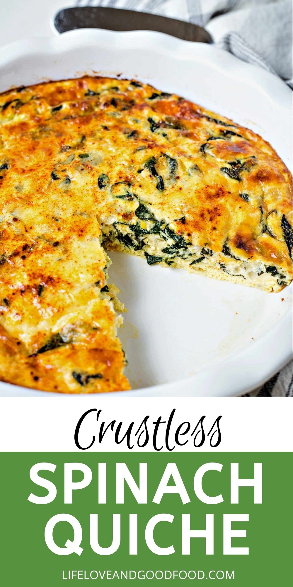 Crustless Spinach Quiche - Life, Love, and Good Food