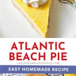 Atlantic Beach Pie on a plate with whipped cream.