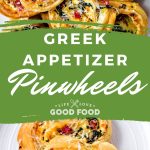Greek Puff Pastry Pinwheels on a serving platter.