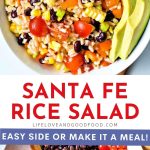 Santa Fe Rice Salad colorful display for a Pin