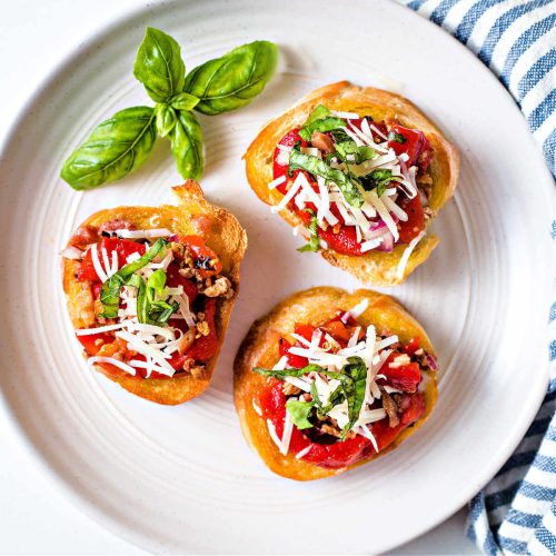 Red Pepper and Bacon Bruschetta Life, Love, and Good Food