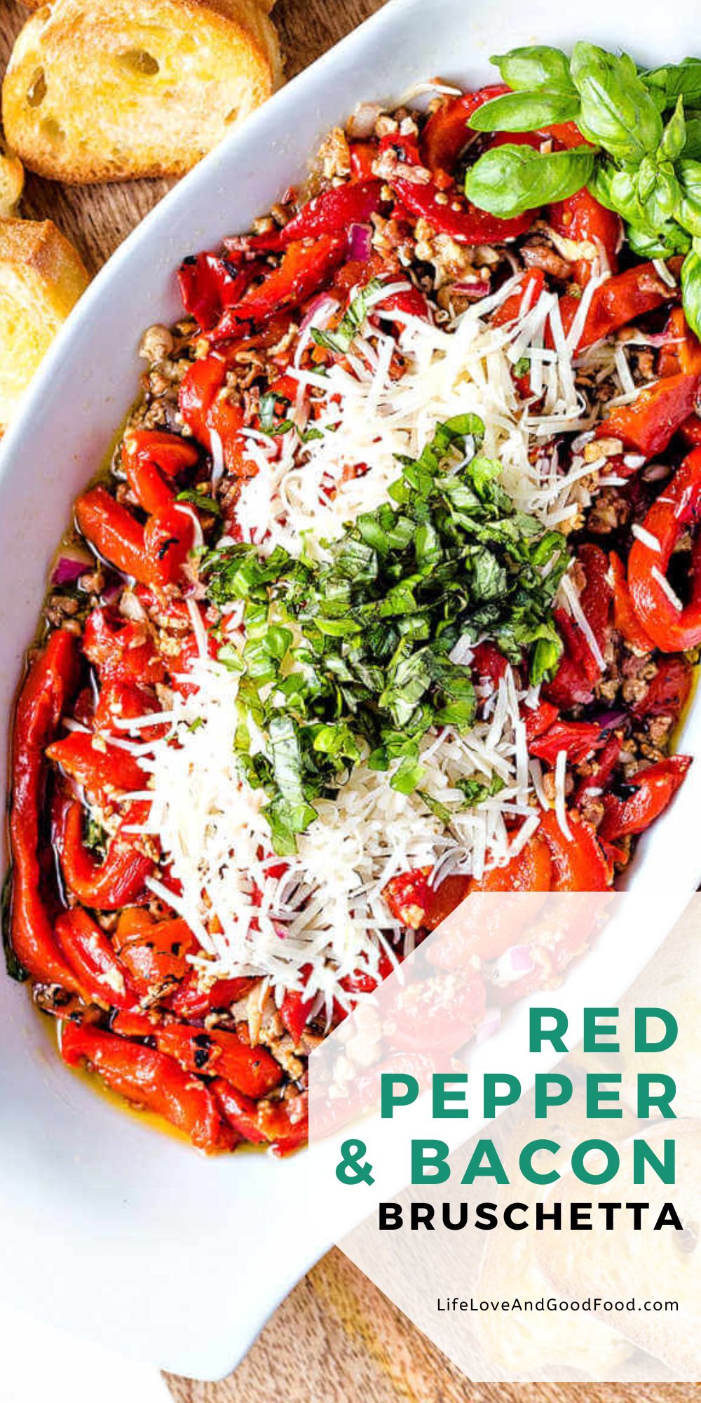 Red Pepper and Bacon Bruschetta Life, Love, and Good Food