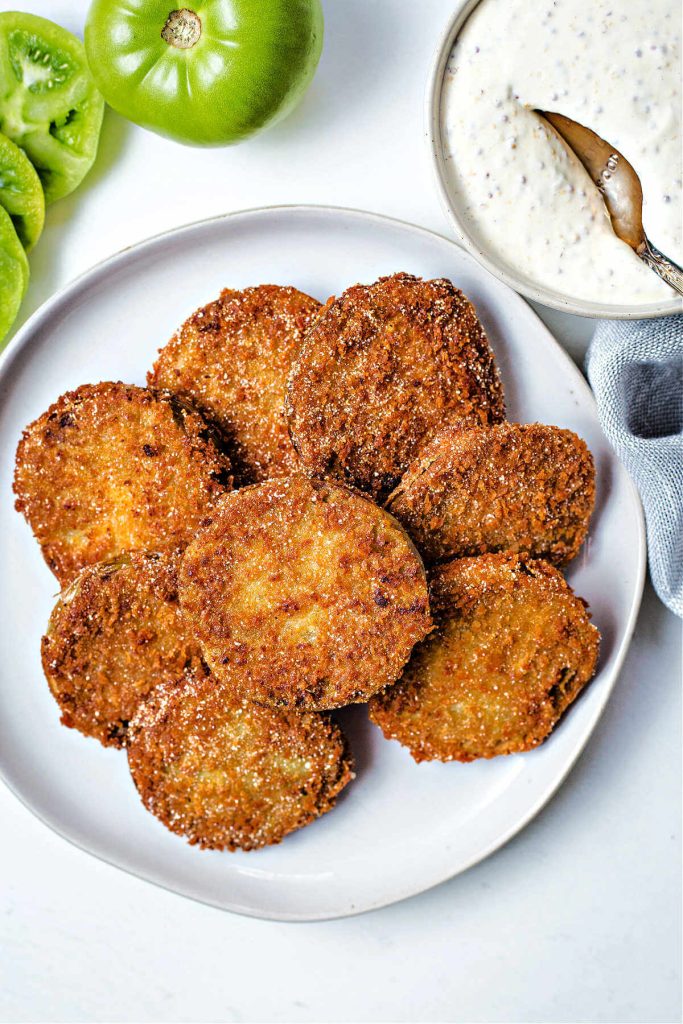 Fried Green Tomatoes and Mustard Dipping Sauce Recipe - Life, Love, and ...