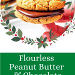 a hand holding a Flourless Peanut Butter & Chocolate Sandwich Cookie
