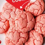 3-Ingredient Strawberry Cake Mix Cookies on a festive plate.