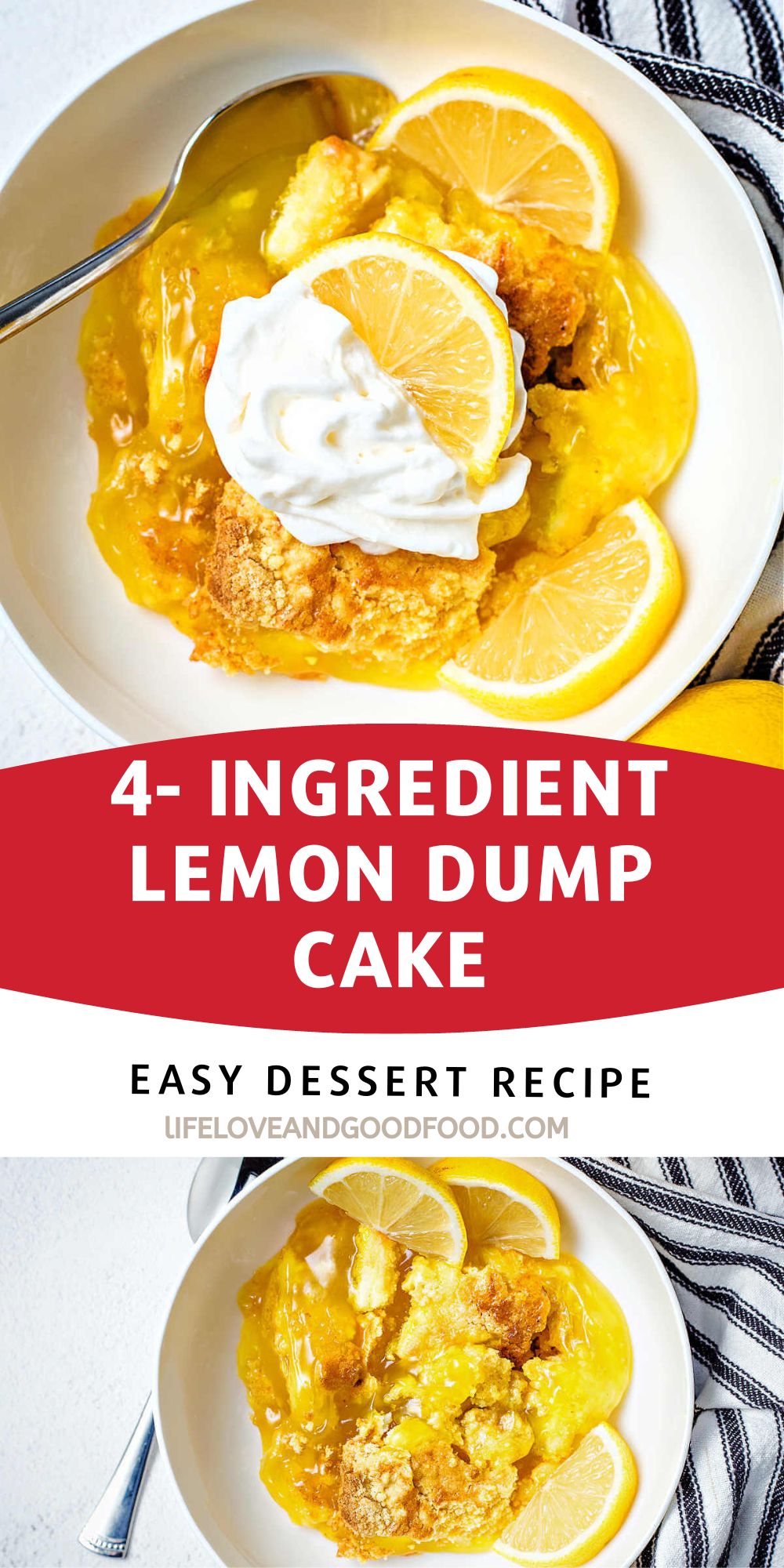 Cream Cheese Lemon Dump Cake (just 4 ingredients!) - Life, Love, and ...