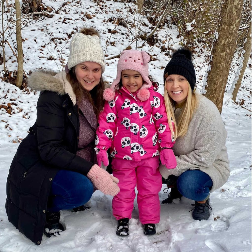 playing in the snow