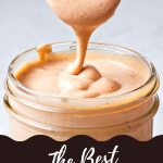 The Best Homemade BBQ Ranch Dressing in a mason jar.