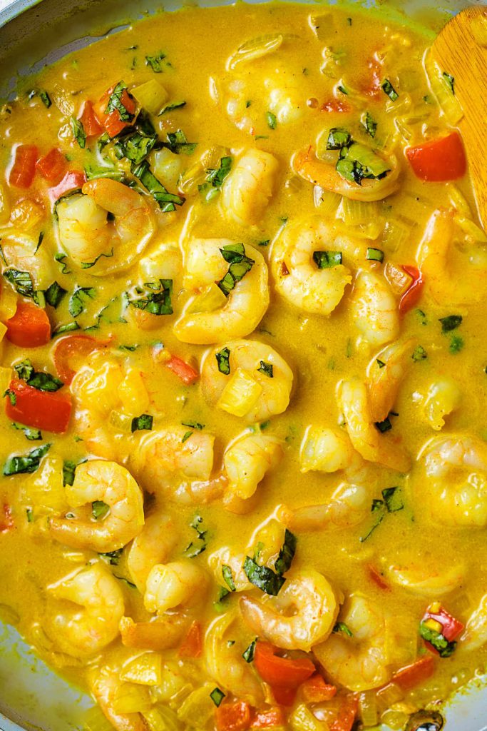 Easy Coconut Shrimp Curry With Lime And Basil - Life, Love, And Good Food