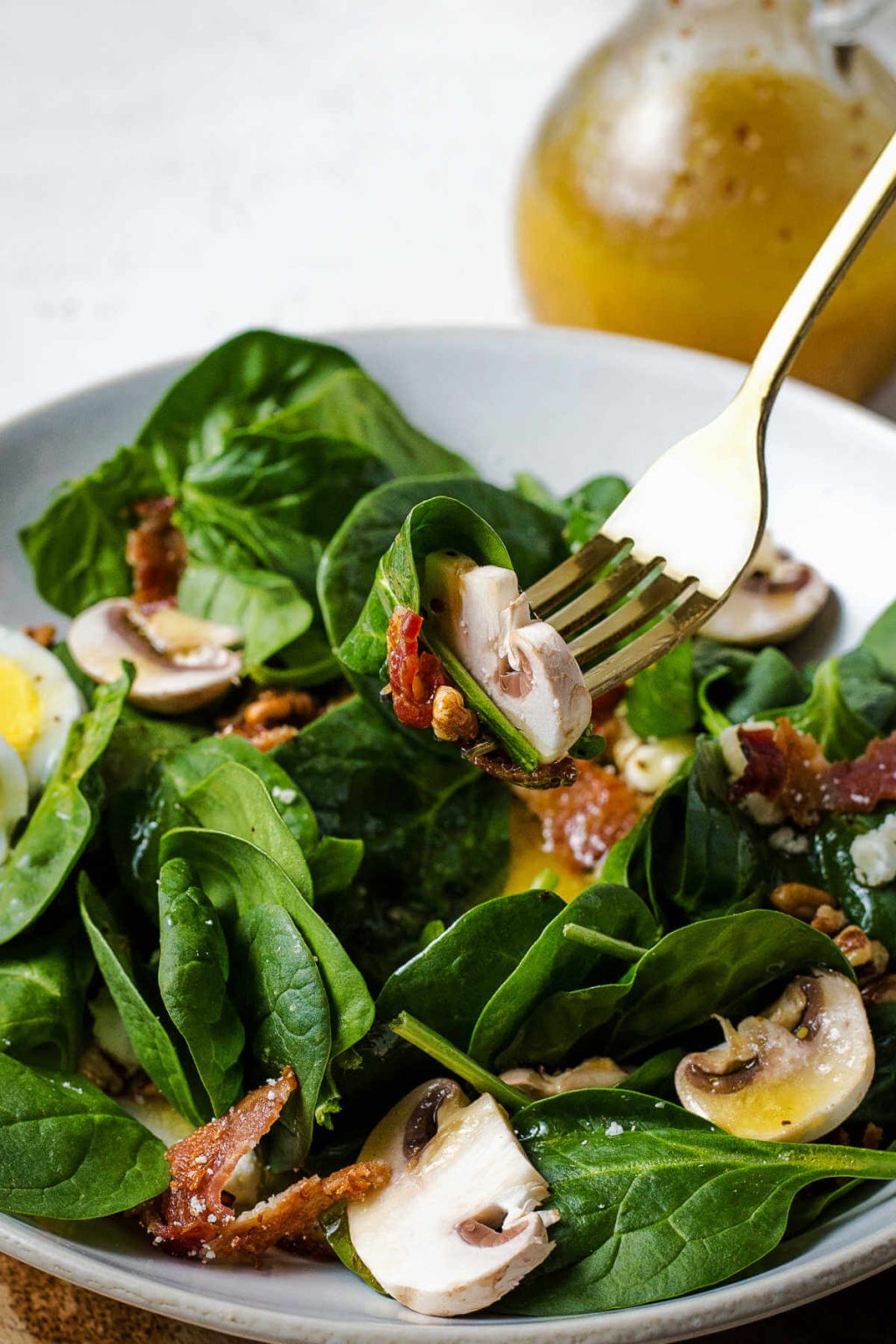 Simple Spinach Salad Dressing with Dijon Mustard - Life, Love, and Good