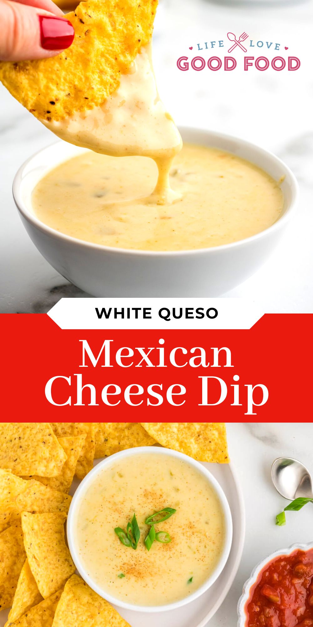 Creamy White Queso (Mexican Cheese Dip Recipe) - Life, Love, And Good Food