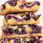a stack of Blueberry Crumb Bars.
