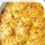Instant Pot Scalloped Potatoes in a serving dish.