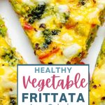 a serving of Healthy Vegetable Frittata on a plate on a table.