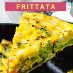a serving of Healthy Vegetable Frittata on a spatula.