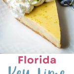 a slice of Florida Key Lime Pie on a plate.
