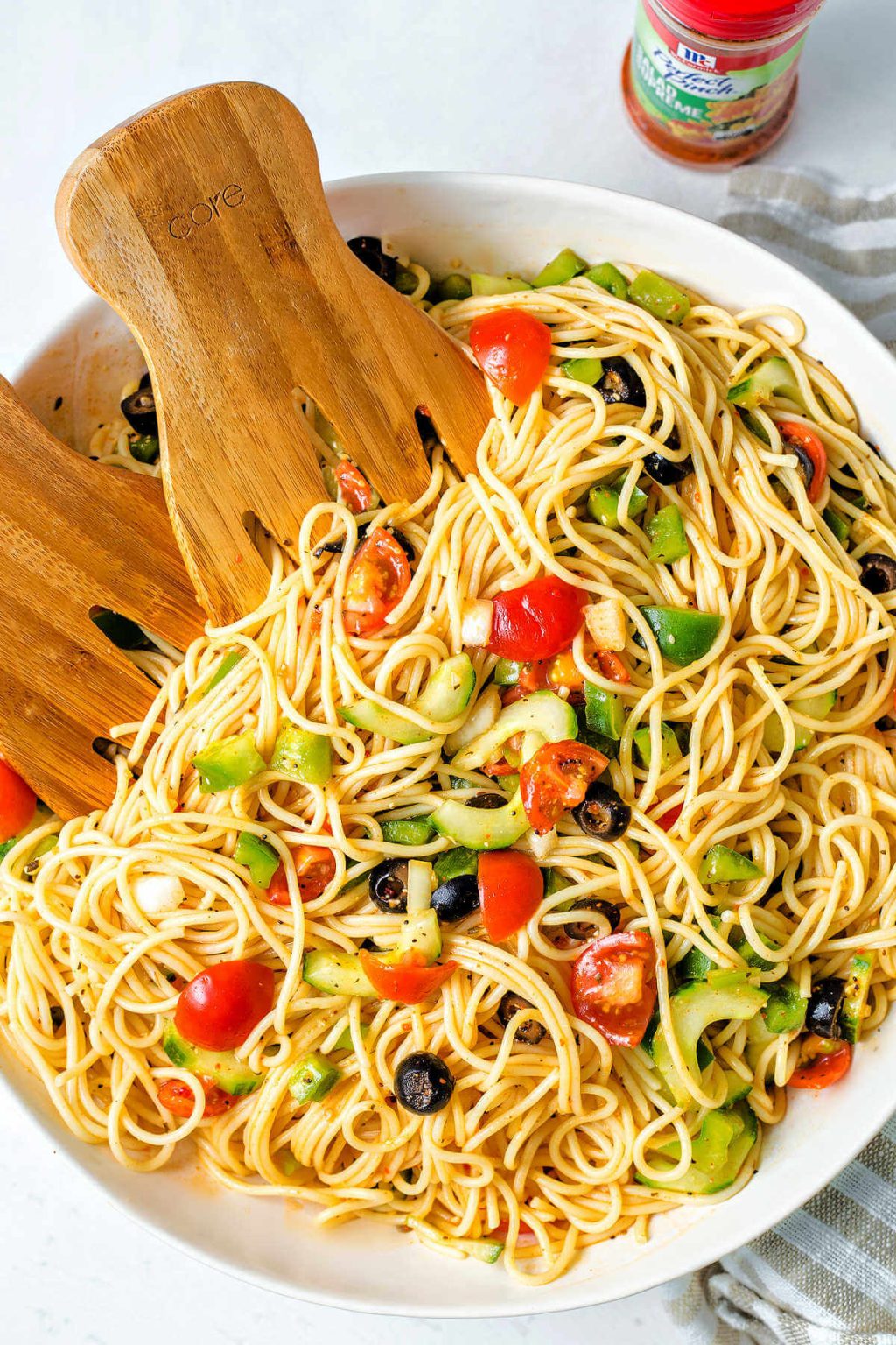 Zesty Spaghetti Pasta Salad With McCormick Salad Supreme Life Love   Spaghetti Pasta Salad 7 1200x1800 1 1024x1536 