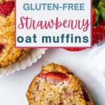 Strawberry Oat Muffins with Greek Yogurt in paper liners