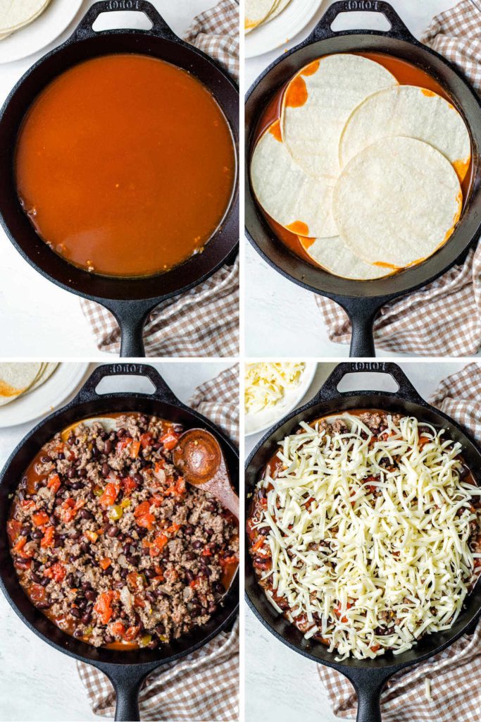 Easy Cheesy Ground Beef Enchilada Skillet Casserole - Life, Love, and ...