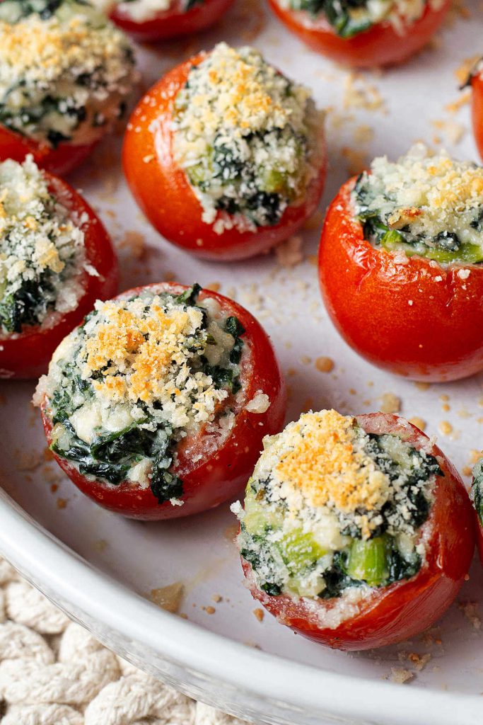 Spinach Stuffed Baked Tomatoes - Life, Love, and Good Food