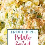 Fresh Herb Potato Salad in a bowl on a table.