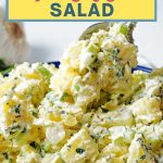 Fresh Herb Potato Salad in a bowl on a table.