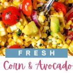 Corn and Avocado Salad in a bowl.