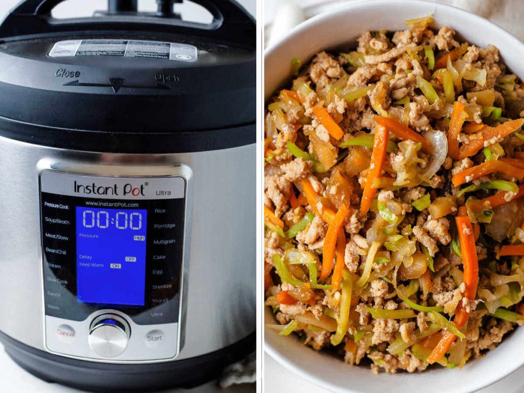 setting the instant pot to high pressure for 0 minutes.