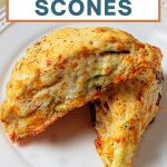 Bacon Cheddar Scones on a plate.