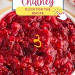 FRESH CRANBERRY CHUTNEY IN A BOWL ON A TABLE.